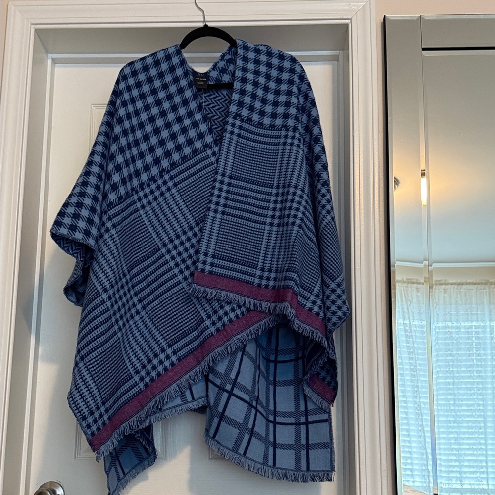 Steve Madden Blue and Purple Knit Poncho